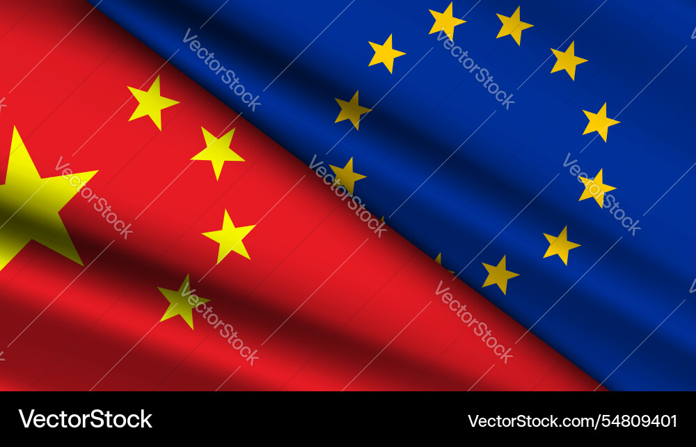 High quality background with two flags of eu Vector Image