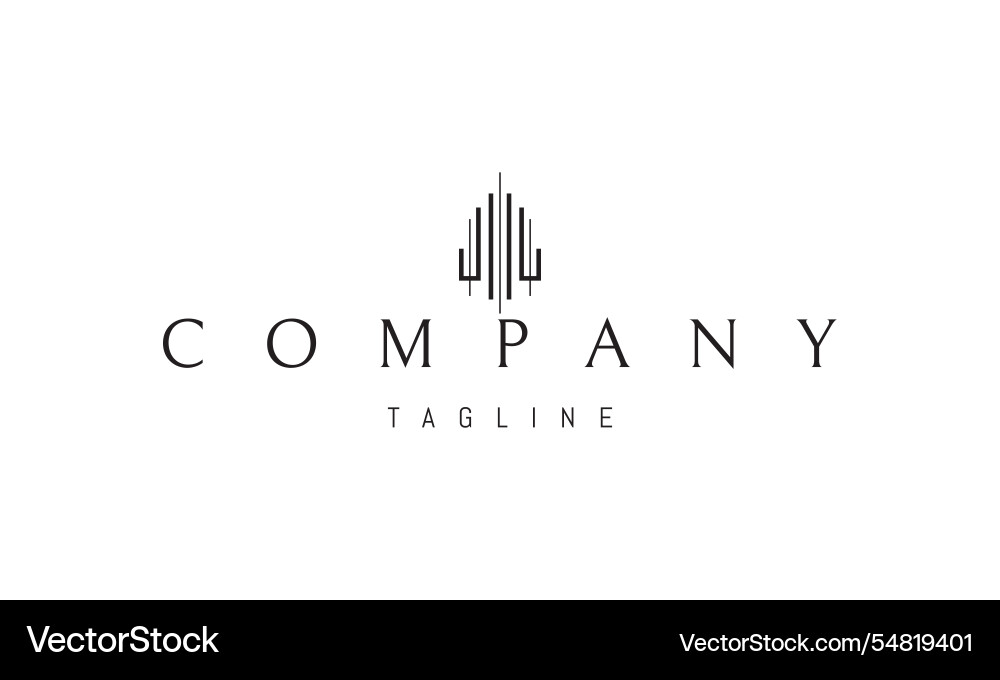 Logo with an abstract image of a skyscraper Vector Image