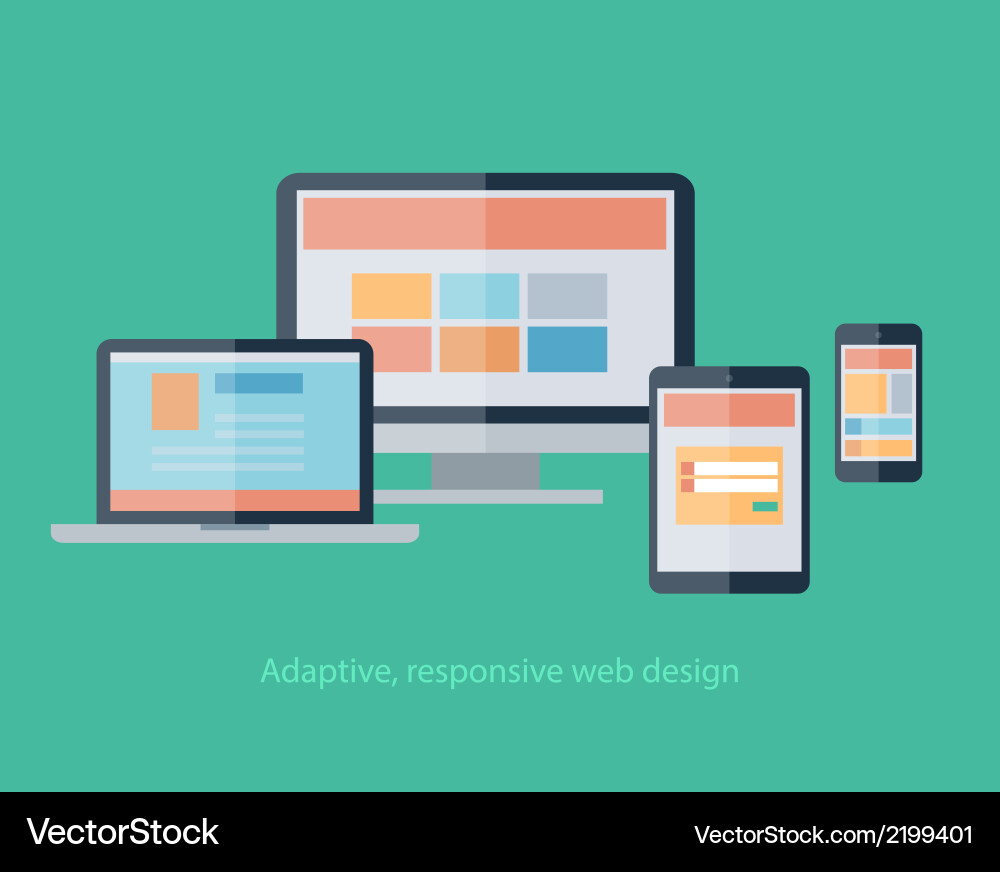 Mobile Website Display on Devices vector image