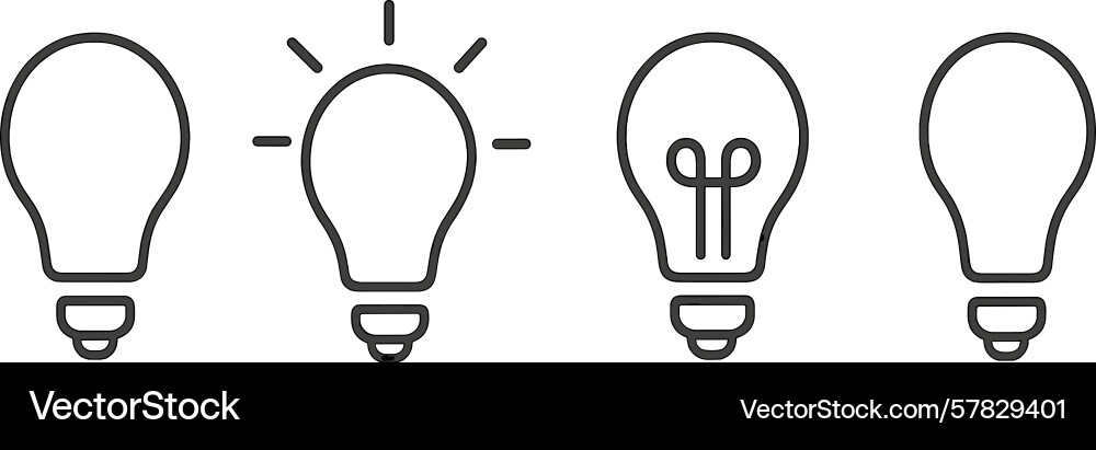 Multiple light bulb icons different Vector Image