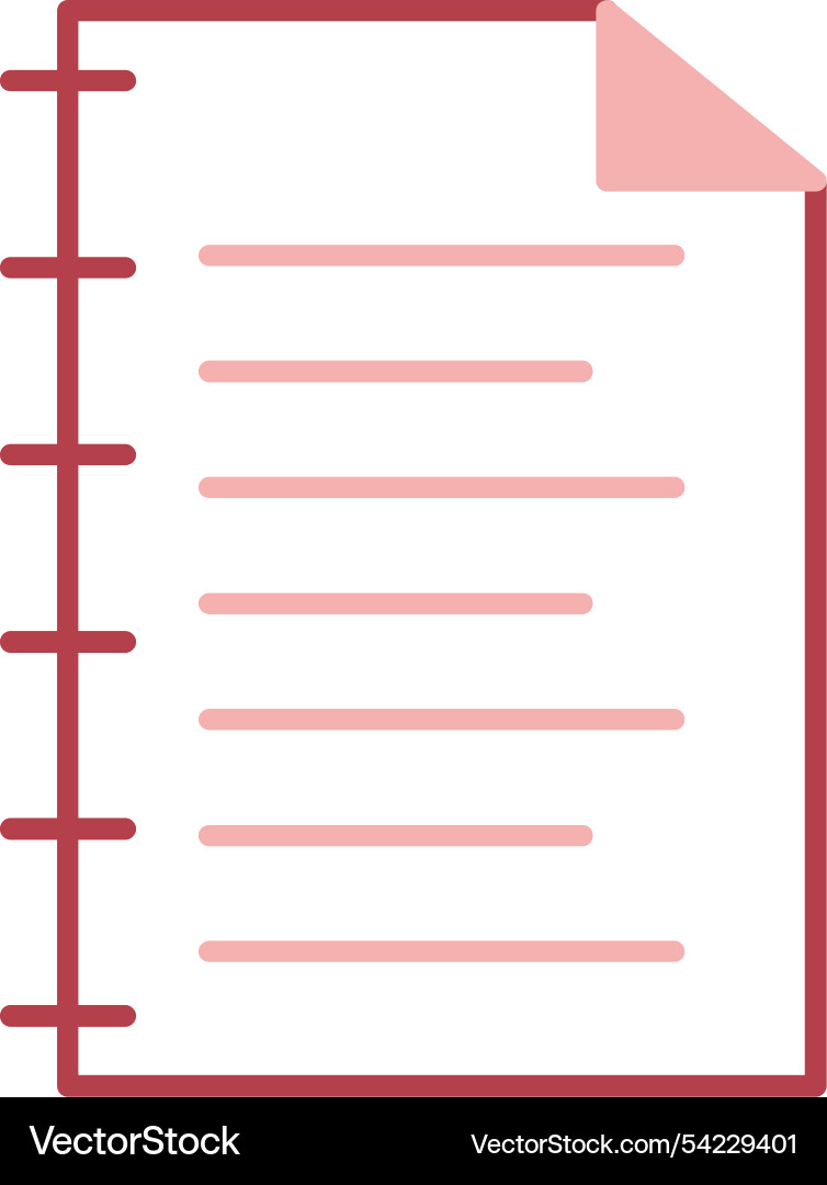 Notebook line fill icon vector image