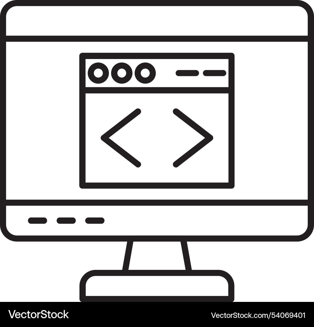 Website line icon design Vector Image