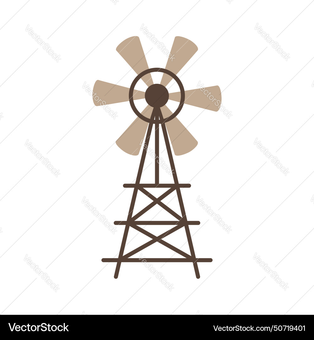 Windmill a simple flat object for farm or ranch Windmill a simple flat object for farm or ranch vector image