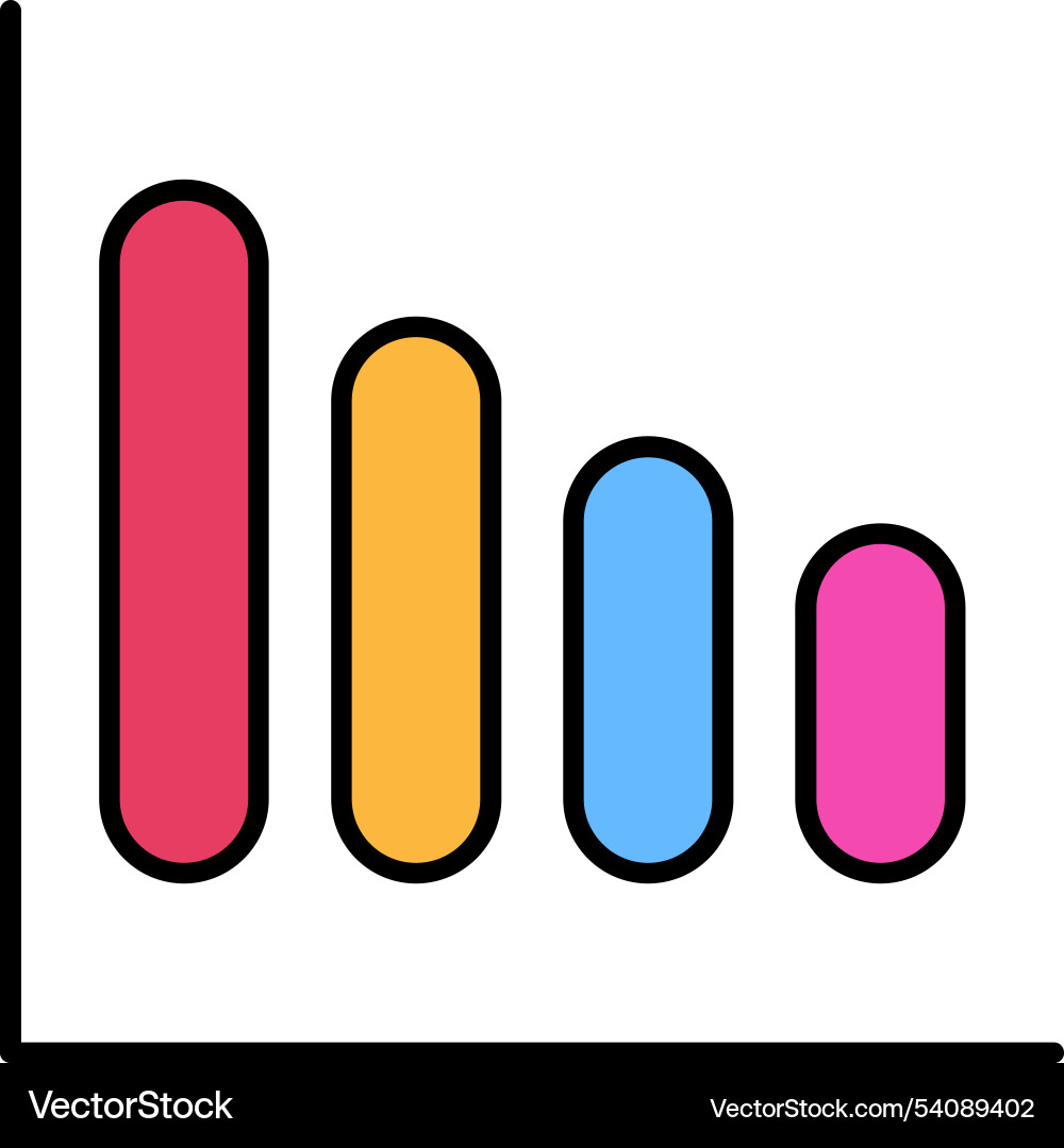 Bar chart line filled icon design Vector Image