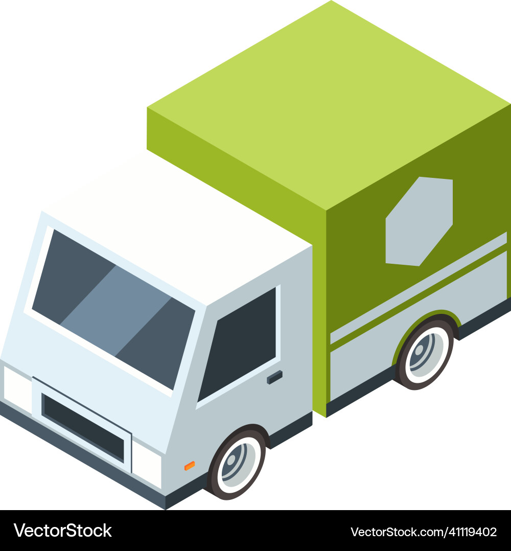 Delivery truck isometric cargo shipping service Delivery truck isometric cargo shipping service vector image