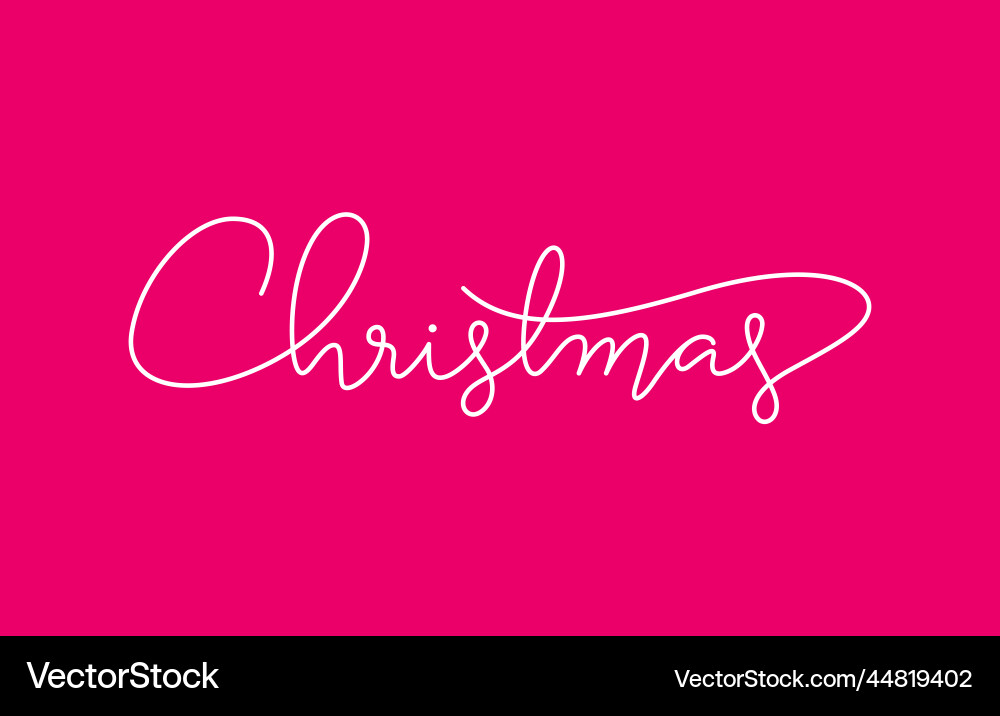 Elegant Continuous Line Christmas Script Vector Image