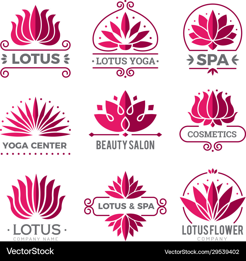 Lotus Botanical Logotype – Royalty-Free Vector | VectorStock, image size:1000x1064