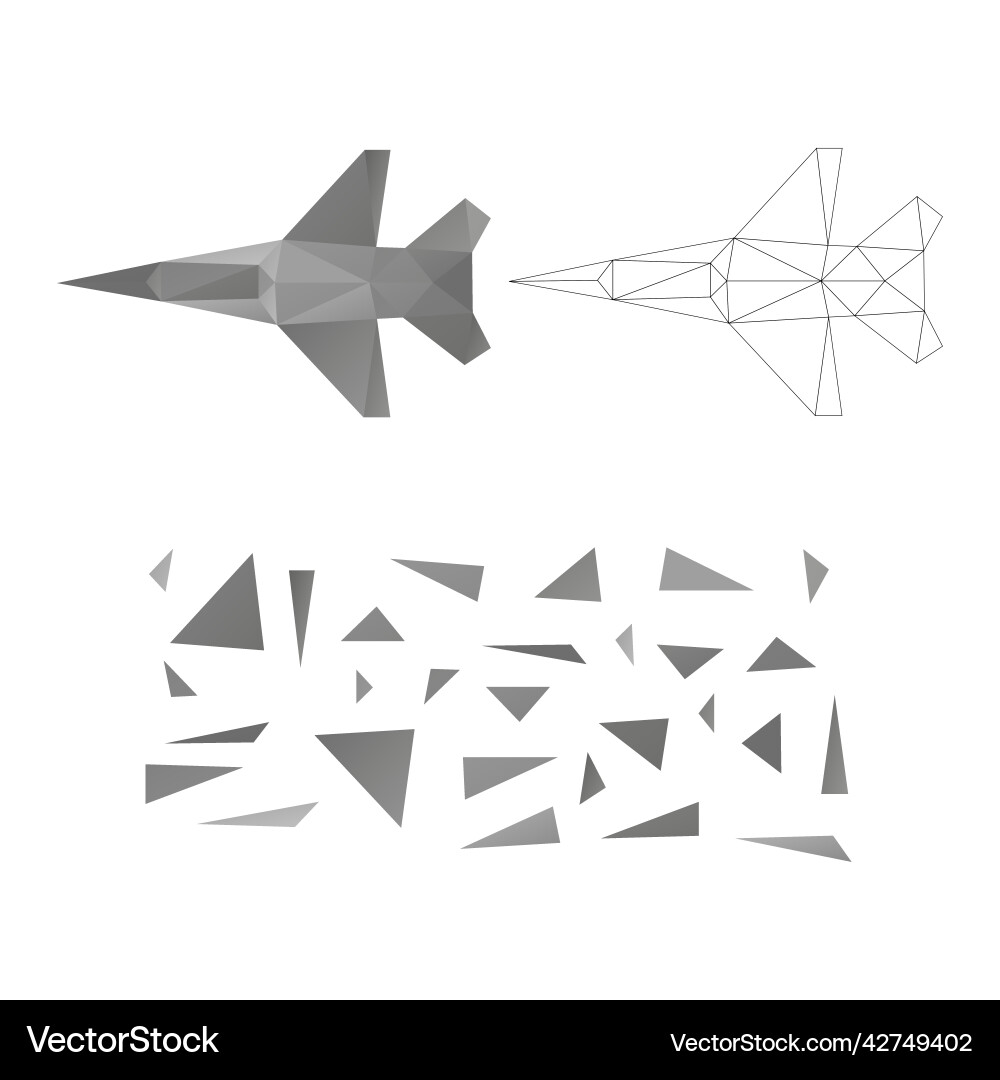 Polygonal puzzle game constructor from triangles Polygonal puzzle game constructor from triangles vector image