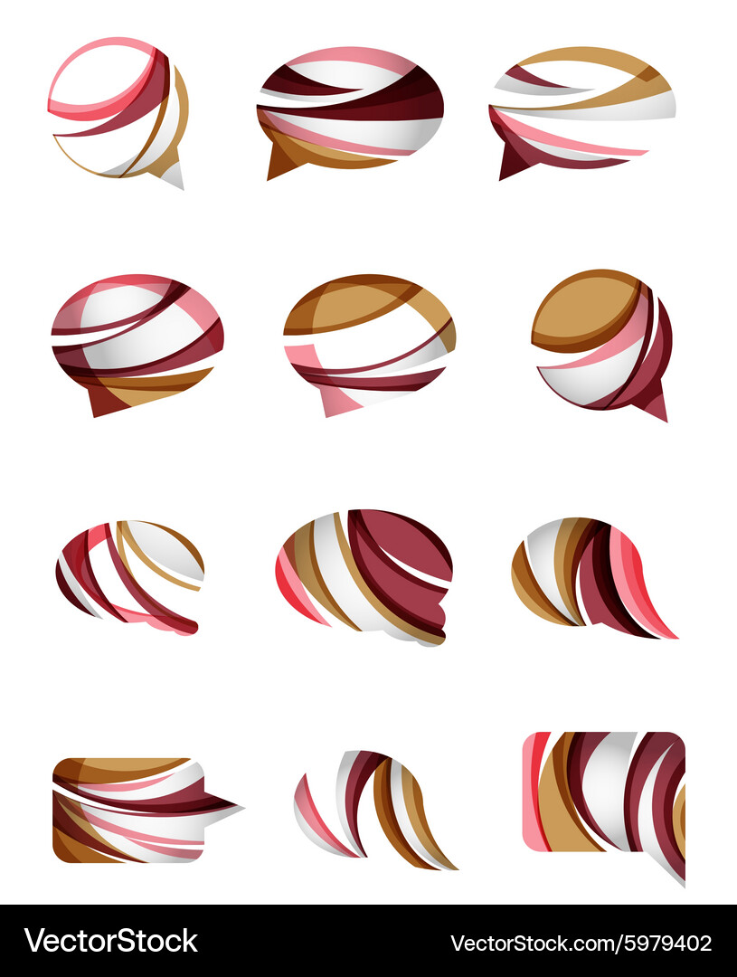Set of abstract speech bubble and cloud icons Vector Image