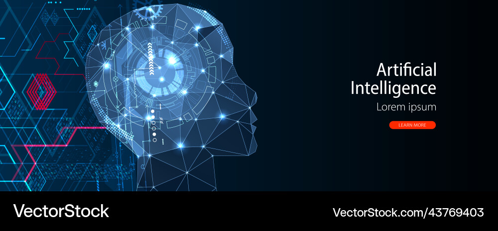 Artificial Intelligence Data Flow Vector Image