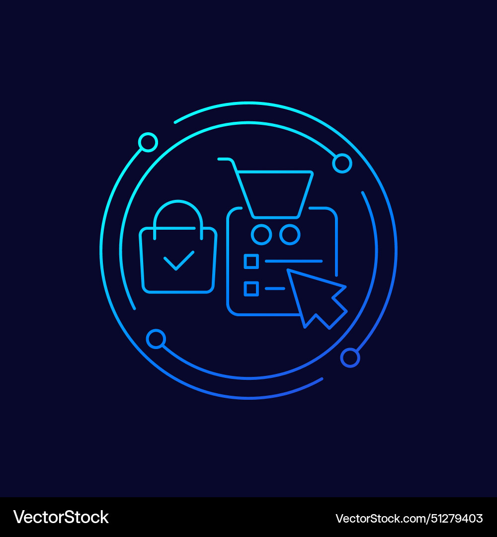 Click and collect icon linear design Vector Image