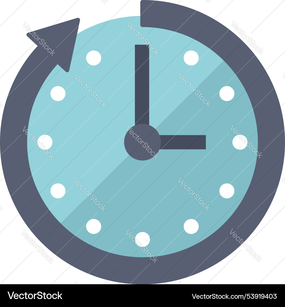 Clock with rotating arrow showing time passing Clock with rotating arrow showing time passing vector image