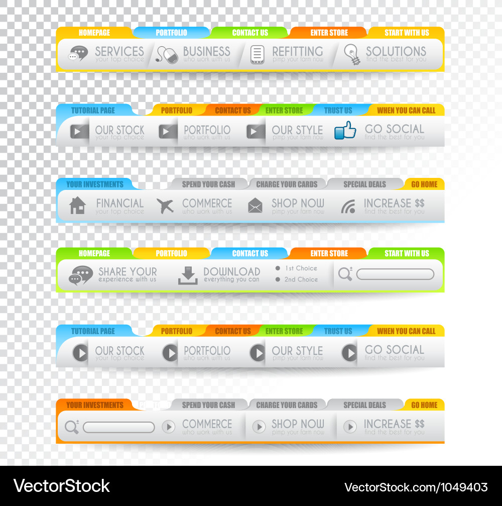 Collection of web elements - various templates Vector Image