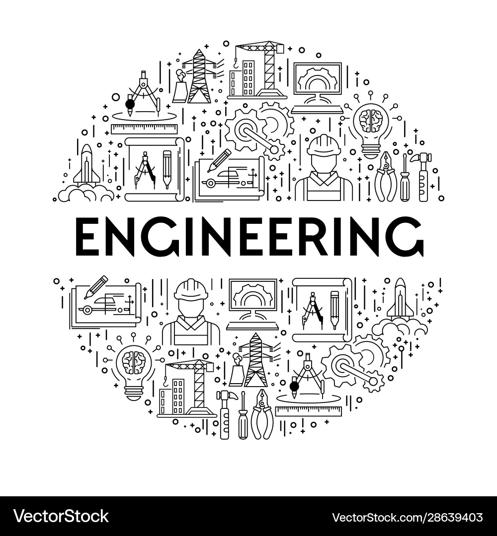Engineering & Science Line Icons vector image