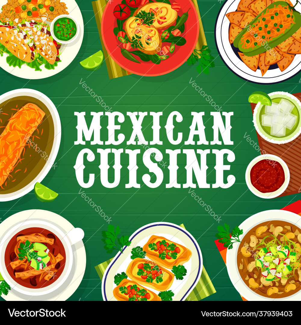 mexikanische Küche Speisen Restaurant Speisekarte Mexikanische Küche Speisen Restaurant Speisekarte vektorbild