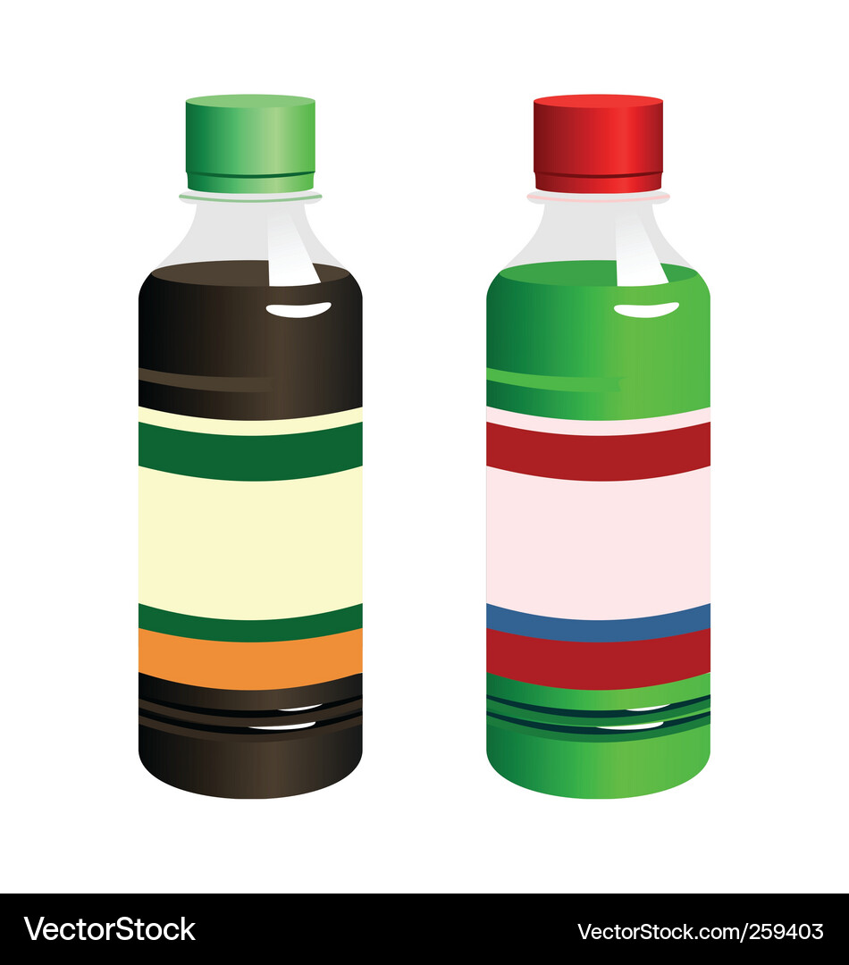 Two Empty Plastic Bottles Vector Image