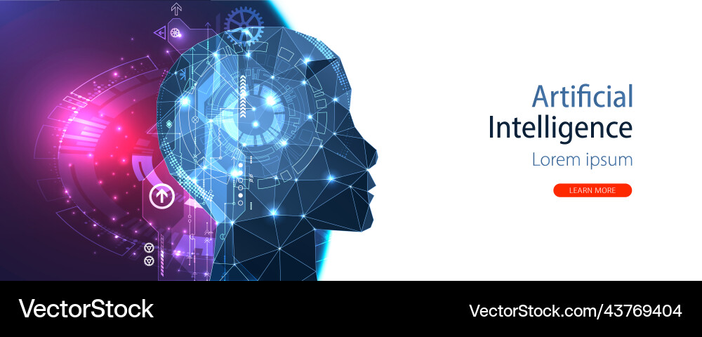Artificial intelligence ai and big data concept Artificial intelligence ai and big data concept vector image