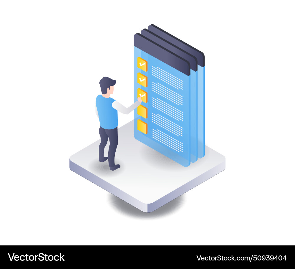 Checking with technology apps Checking with technology apps vector image