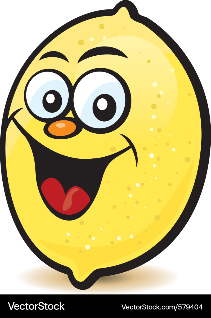 Cheerful Lemon Cartoon Character vector image
