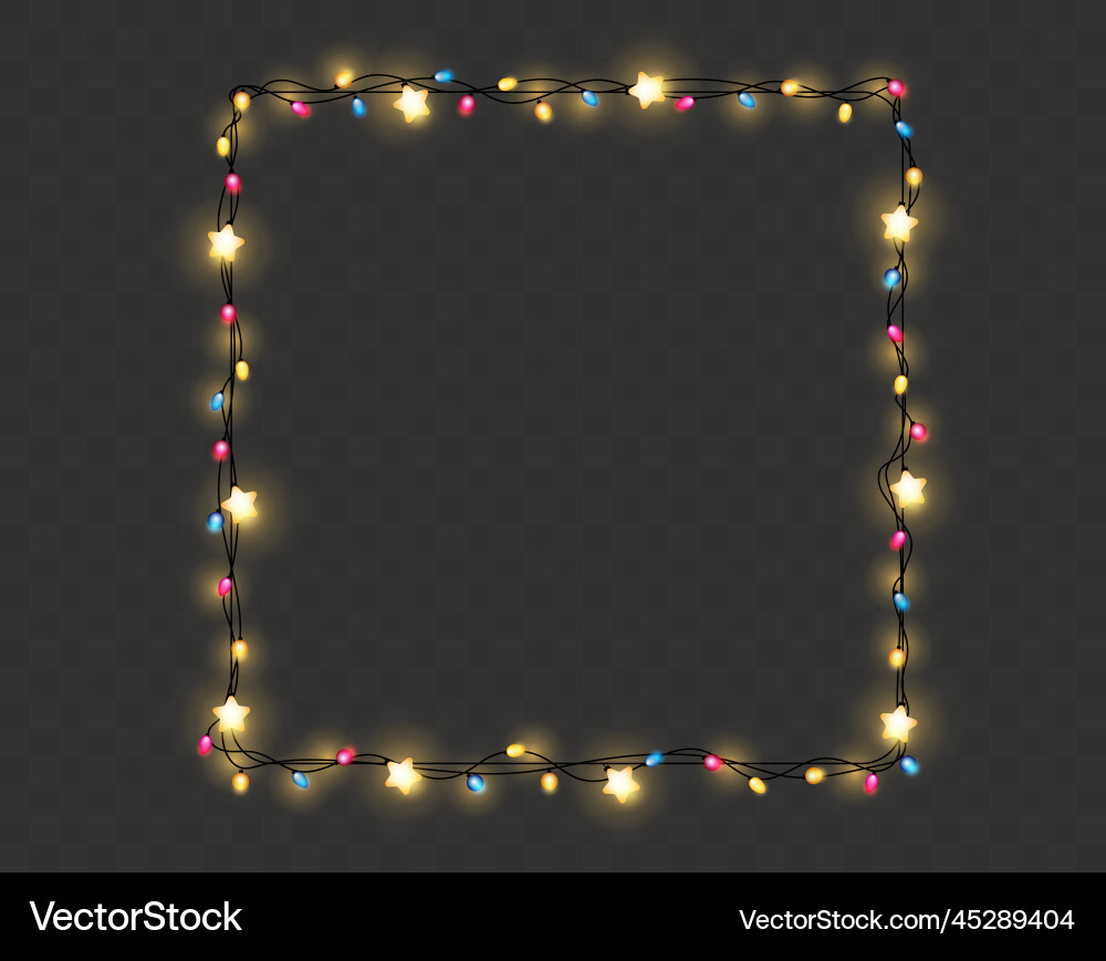 Christmas Lights String - Festive Square vector image