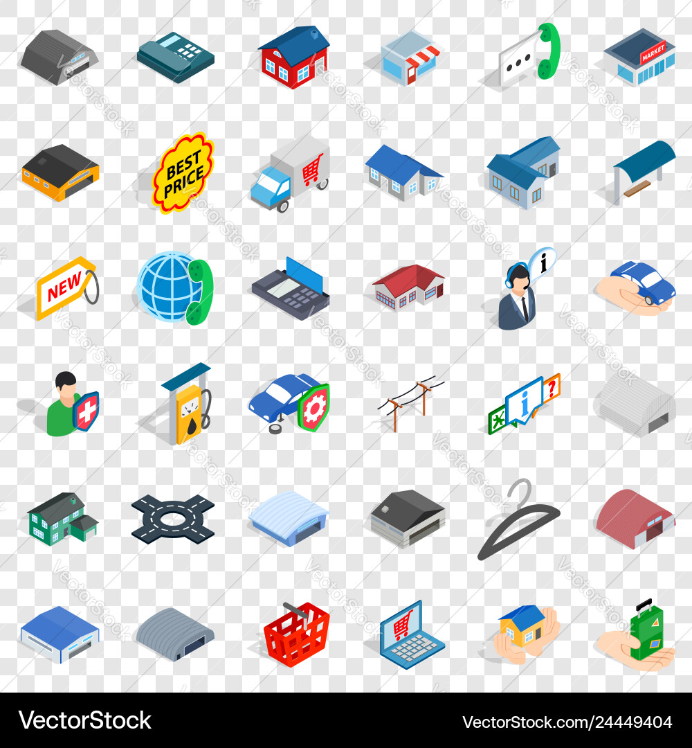 Deposit icons set isometric style Vector Image