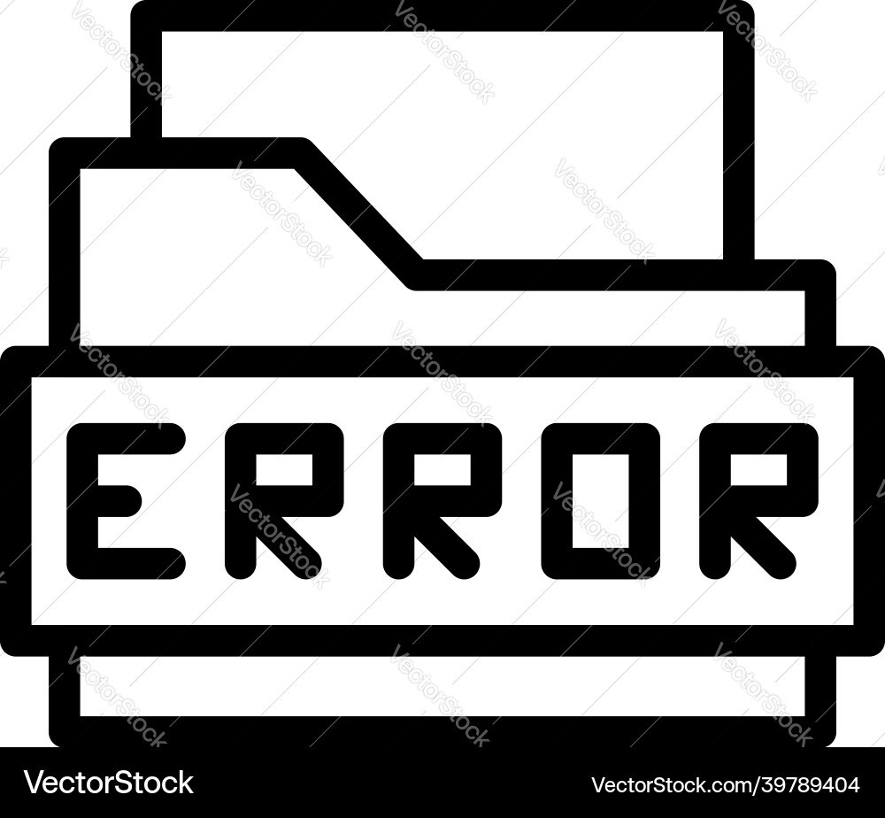 Folder error icon outline website code Vector Image