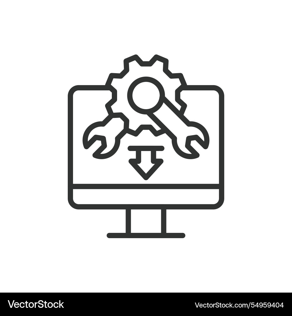 Installed icon in line design setup Installed icon in line design setup vector image