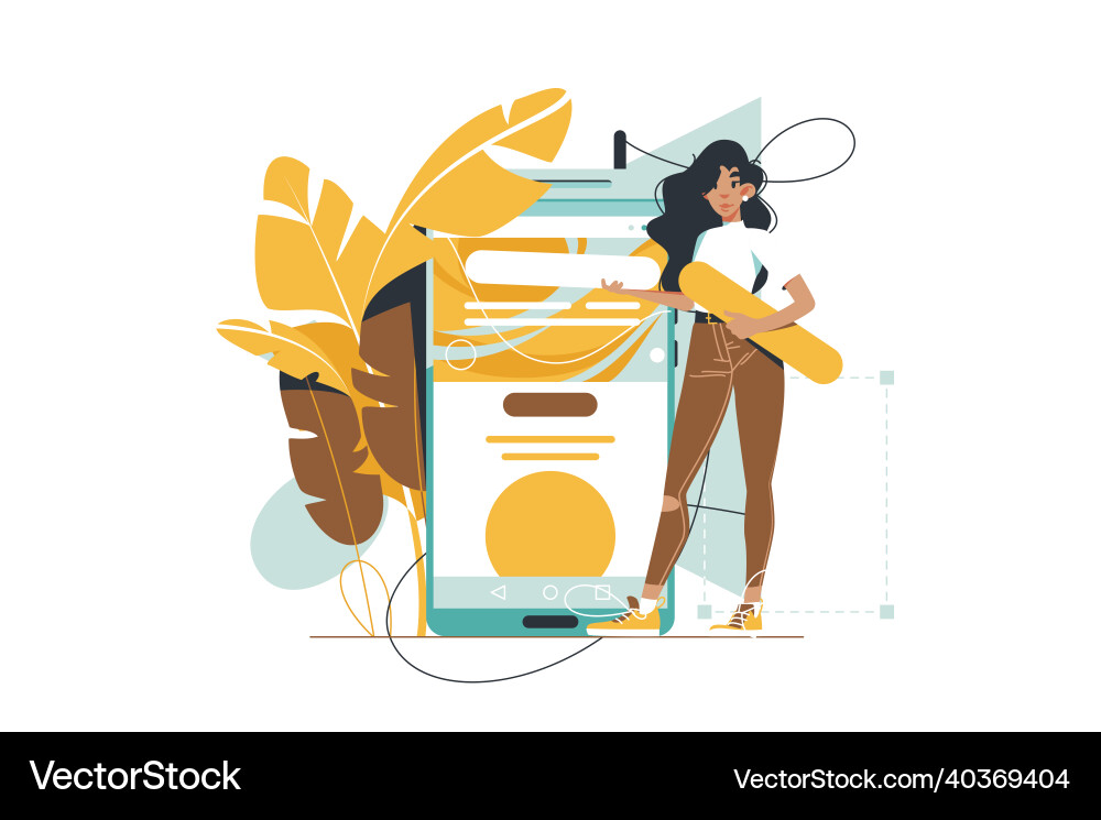Mobile UI Development Vector Image