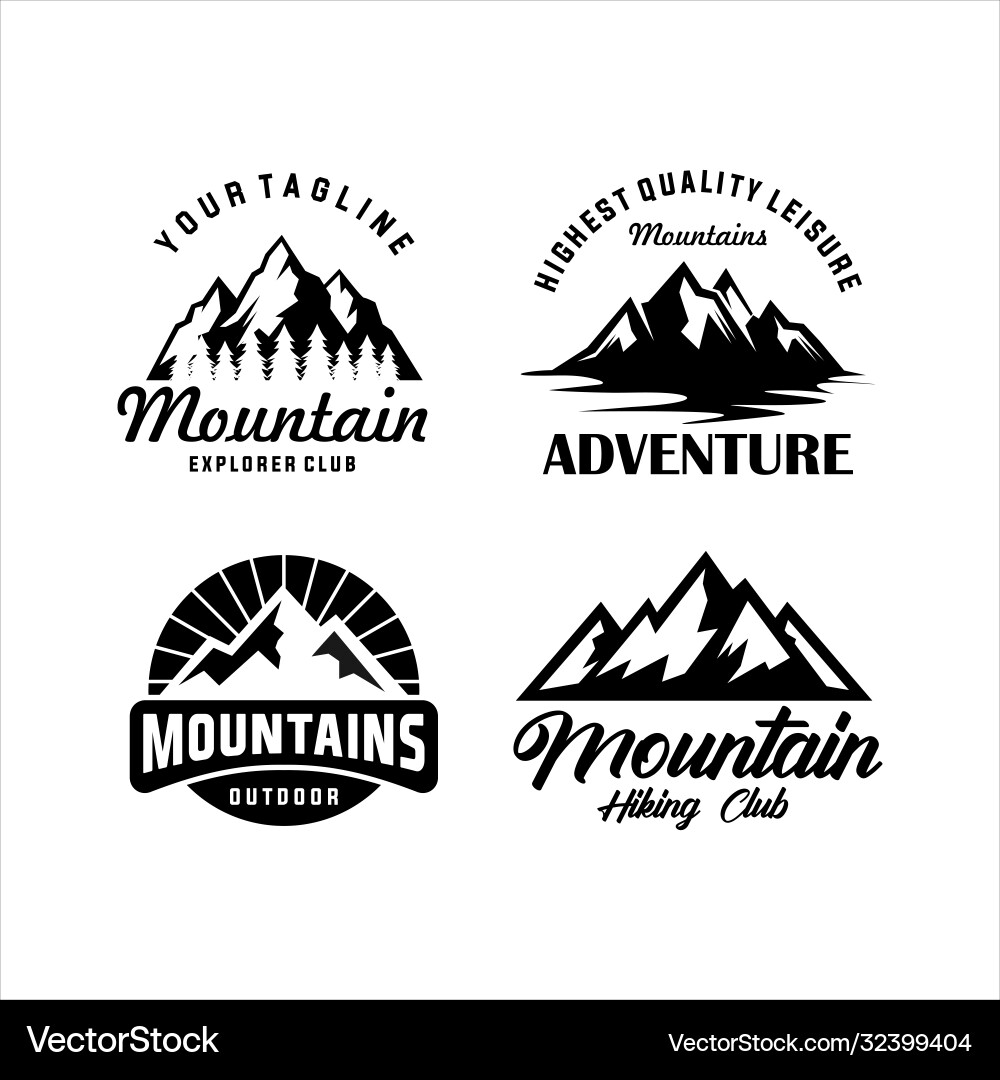 Mountain Adventure Logo Set Vector Image