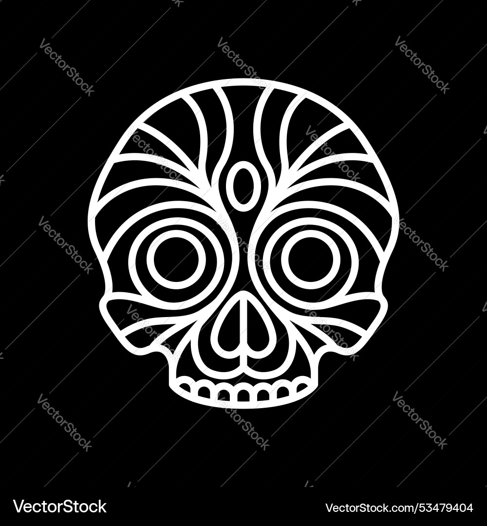 Skull line minimal simple logo design Vector Image