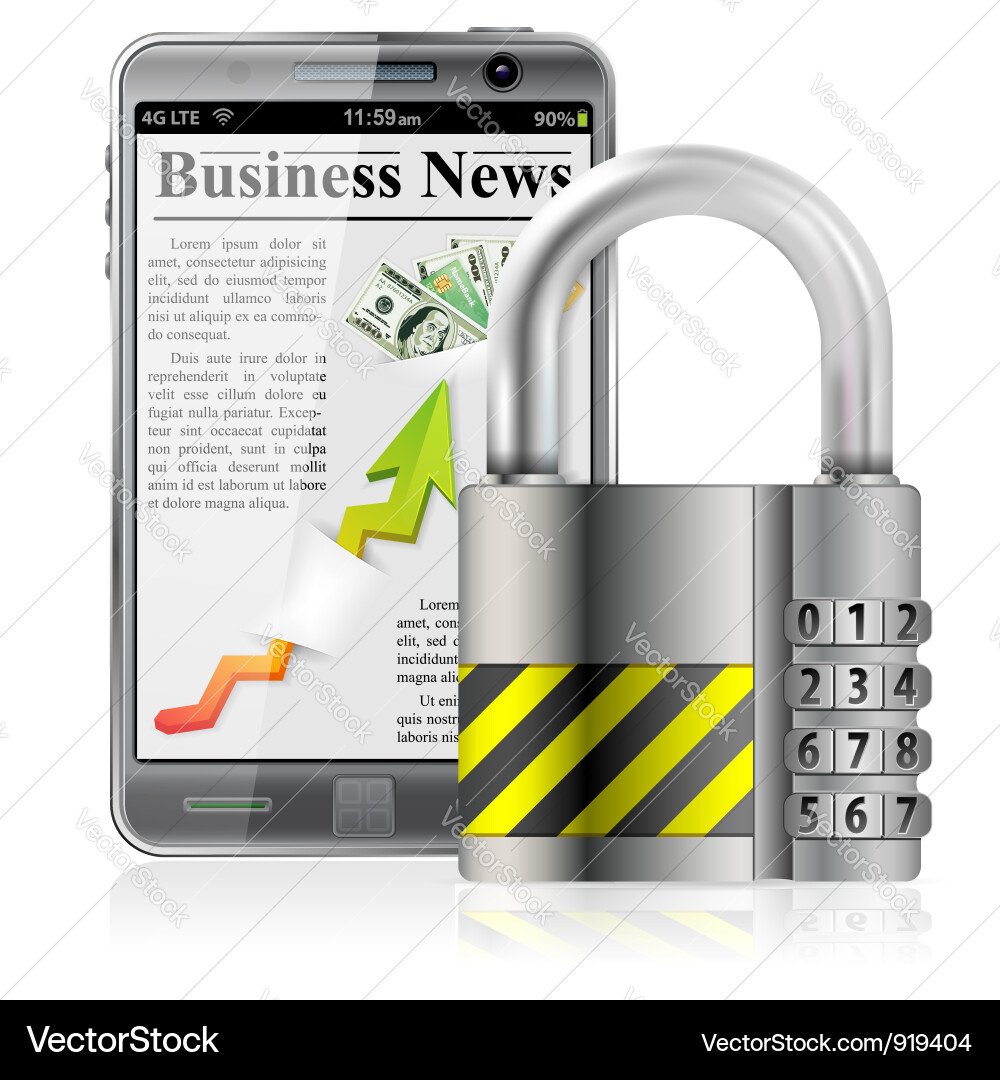 Smartphone Security Lock Vector Image
