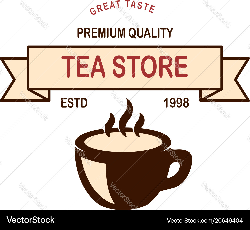Tea Shop Emblem Template Design Element für Logo Tea Shop Emblem Template Design Element für Logo vektorbild