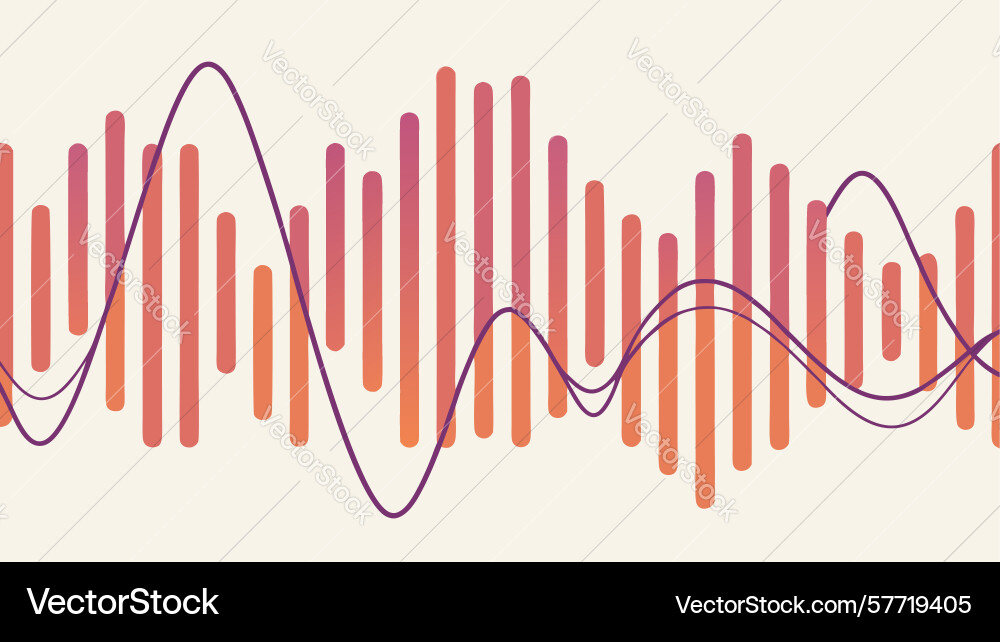 Abstract audio equalizer bars dynamic sound vector image