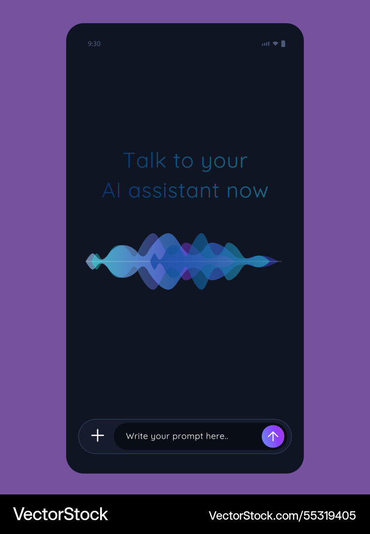 Ai voice assistant mobile application user Ai voice assistant mobile application user vector image