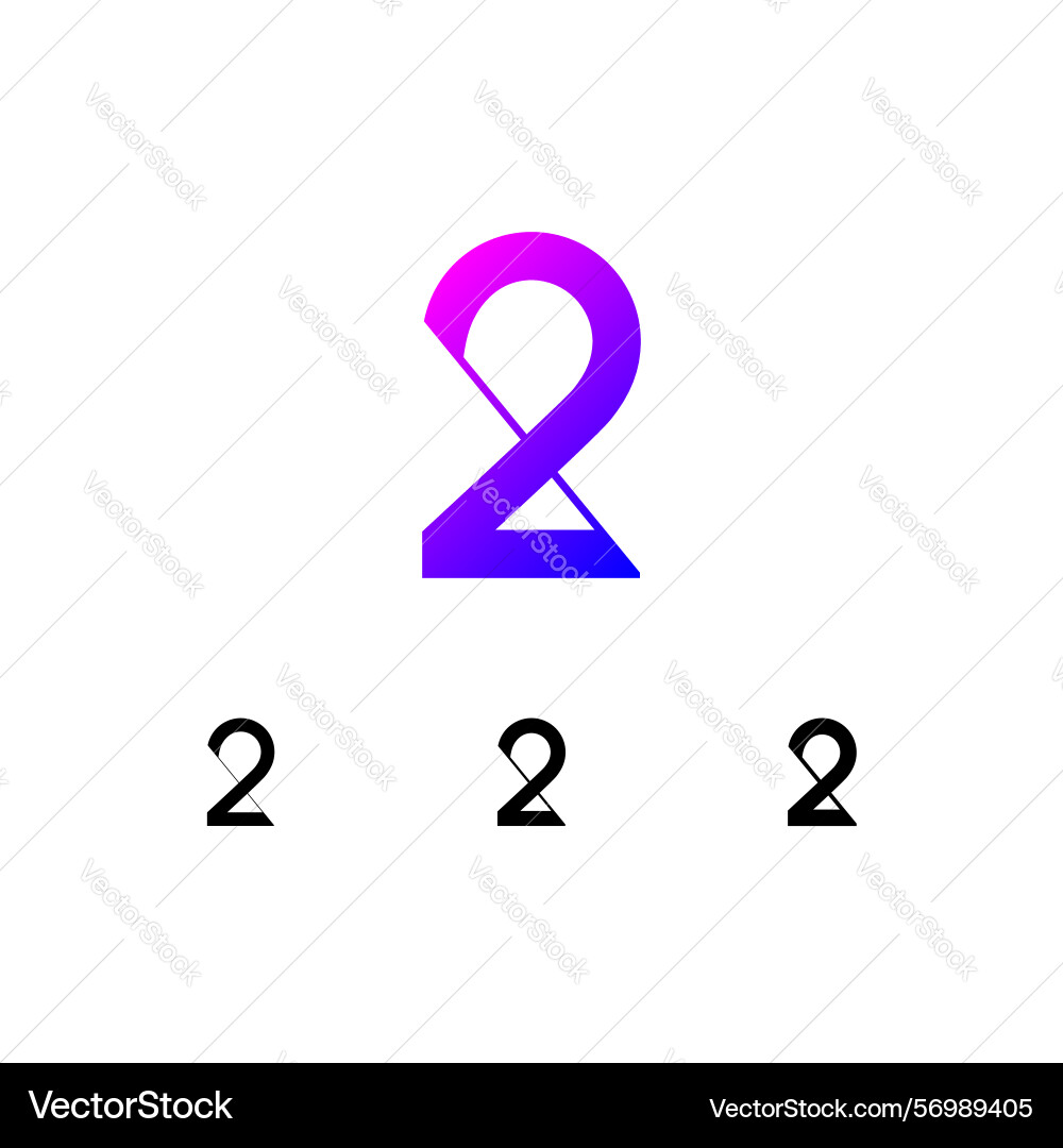 Art number 2 set numeral two for your logo design Art number 2 set numeral two for your logo design Vector Image