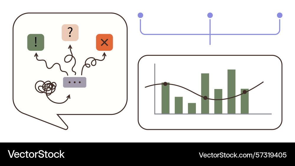 Decision-making process with data visualization Decision-making process with data visualization vector image