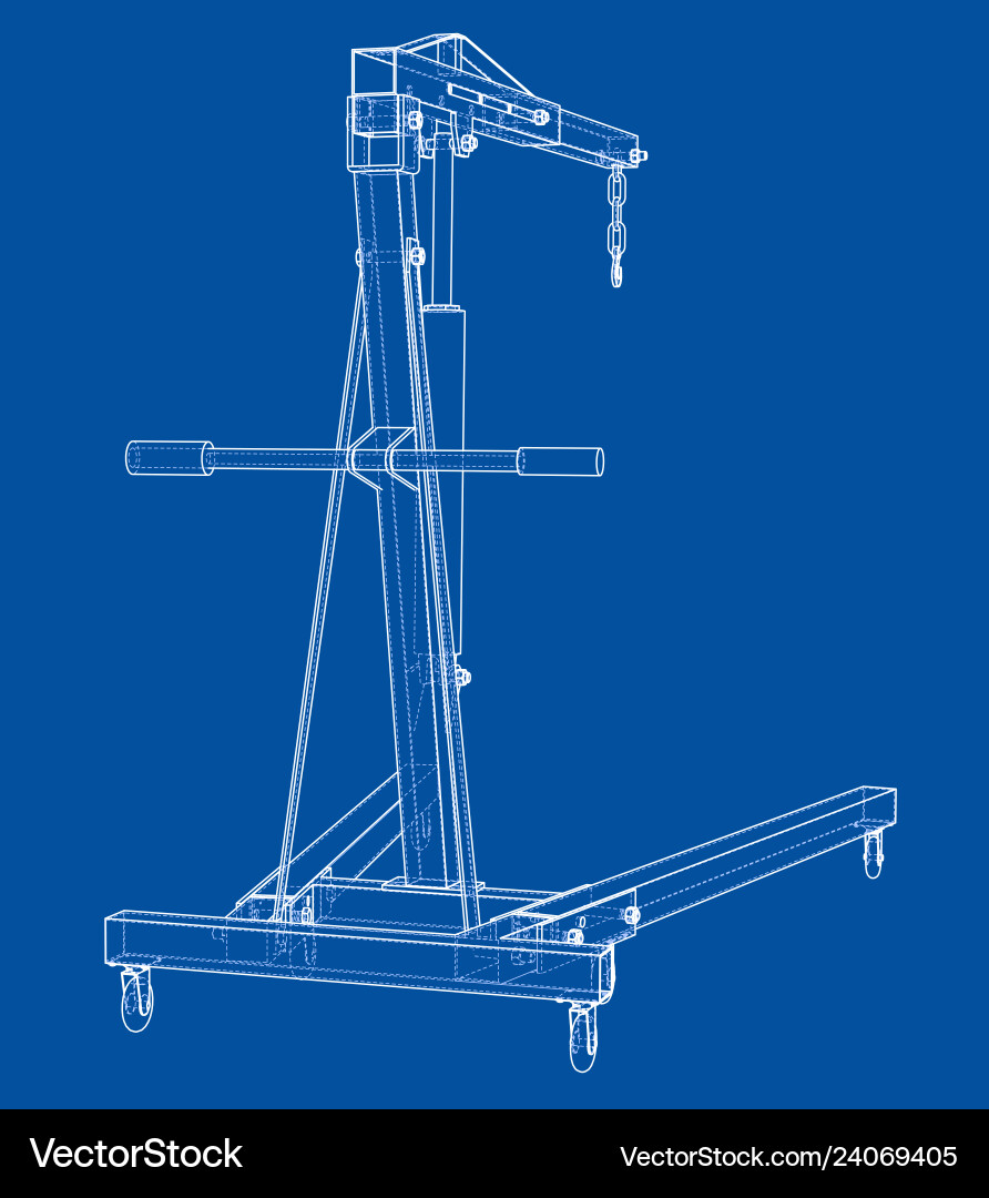 Engine hoist outline rendering of 3d Engine hoist outline rendering of 3d vector image