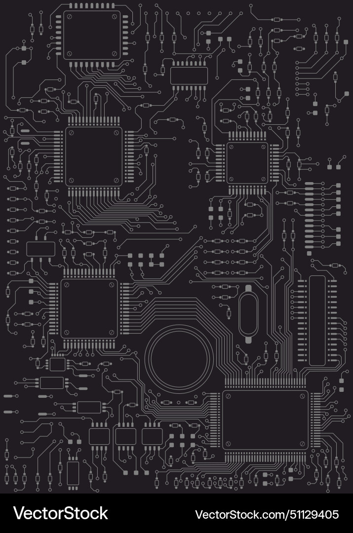 Fragment of a digital technology printed circuit Fragment of a digital technology printed circuit Vector Image