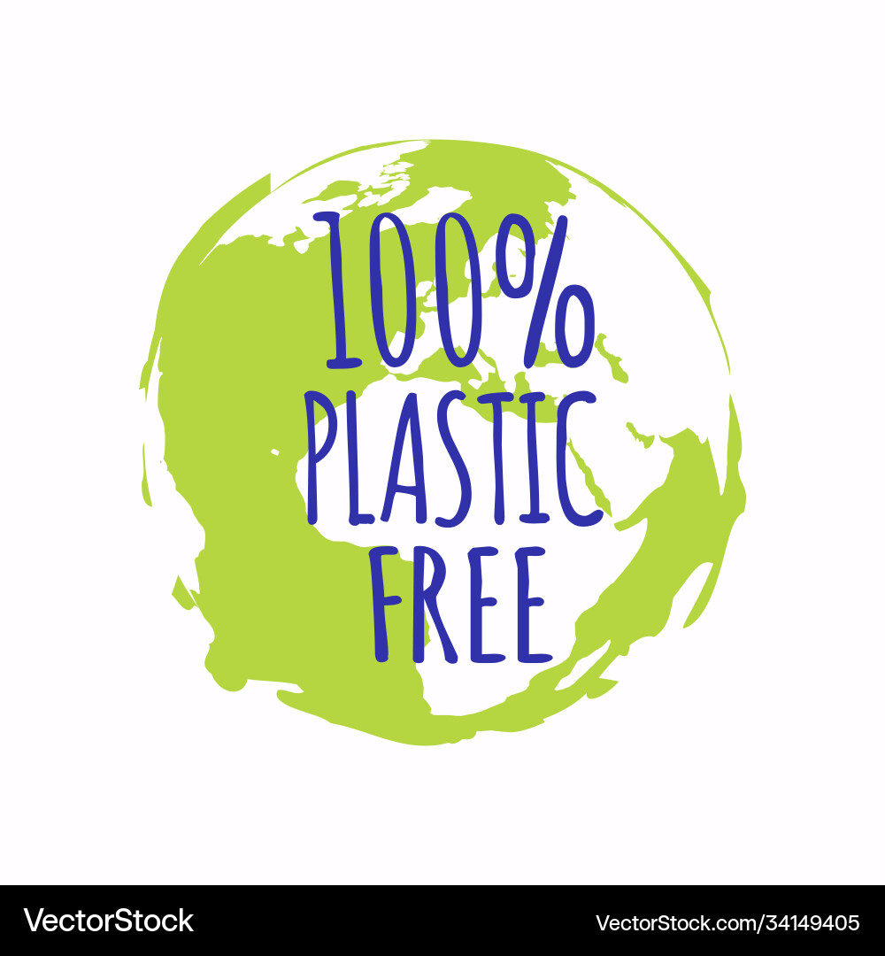 Plastic free organic products stickers eco Plastic free organic products stickers eco vector image