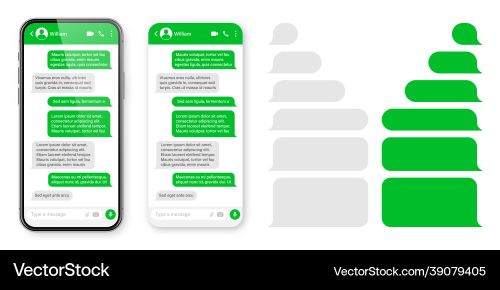 Realistic smartphone with messaging app blank sms Realistic smartphone with messaging app blank sms vector image
