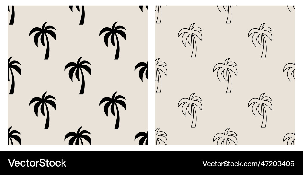 Seamless pattern with palm trees tree vector image