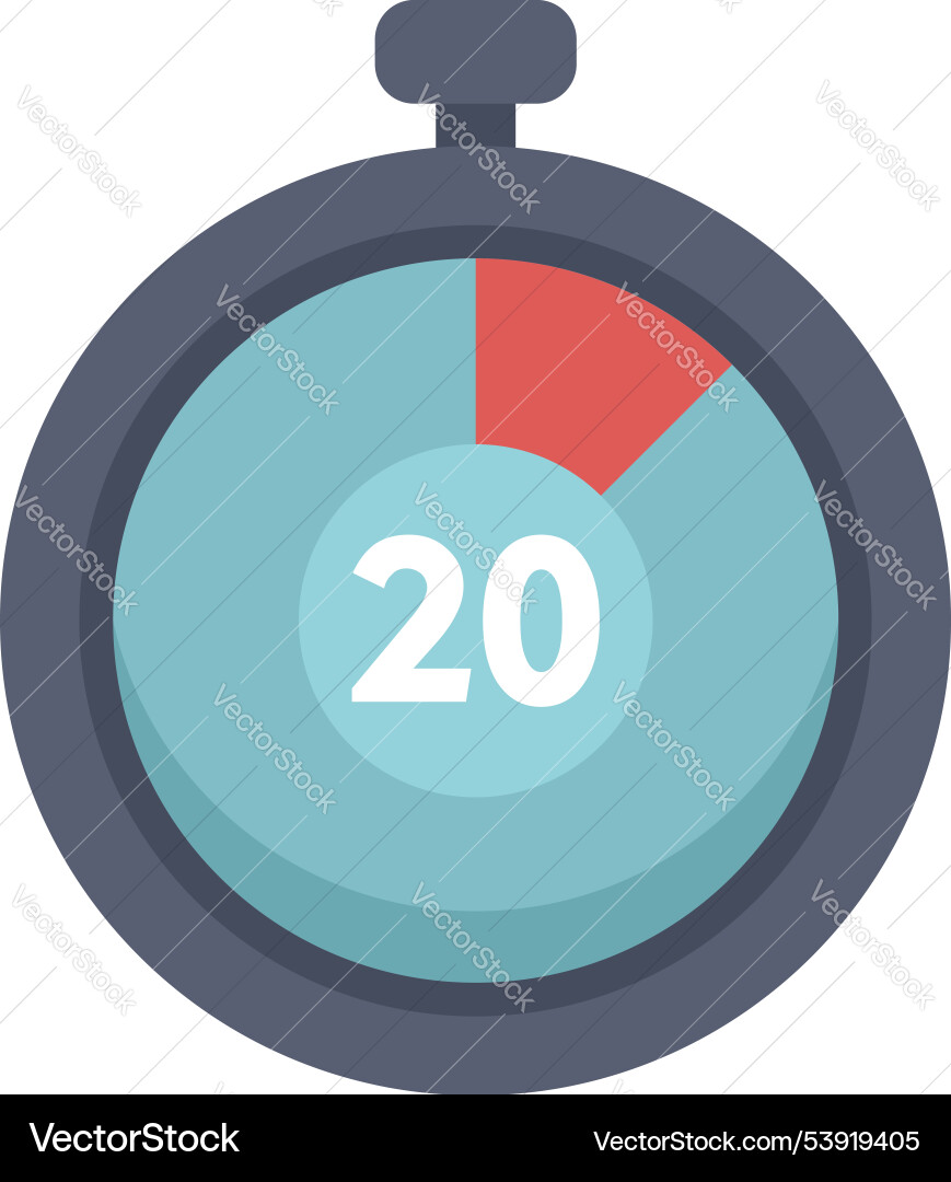 Stopwatch showing 20 seconds passing by on timer Stopwatch showing 20 seconds passing by on timer vector image