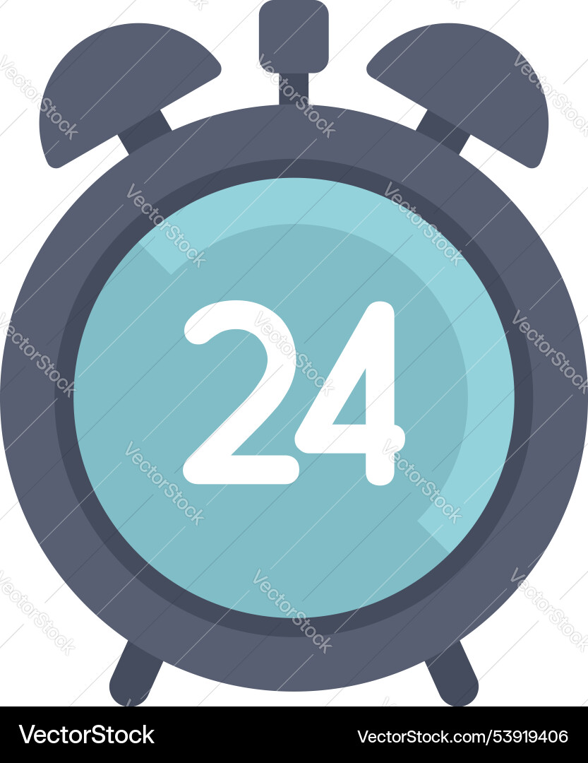Alarm clock showing twenty four hours for full day Alarm clock showing twenty four hours for full day vector image