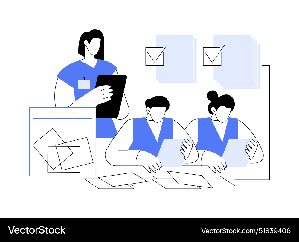 Ballot manual sorting abstract concept Ballot manual sorting abstract concept vector image