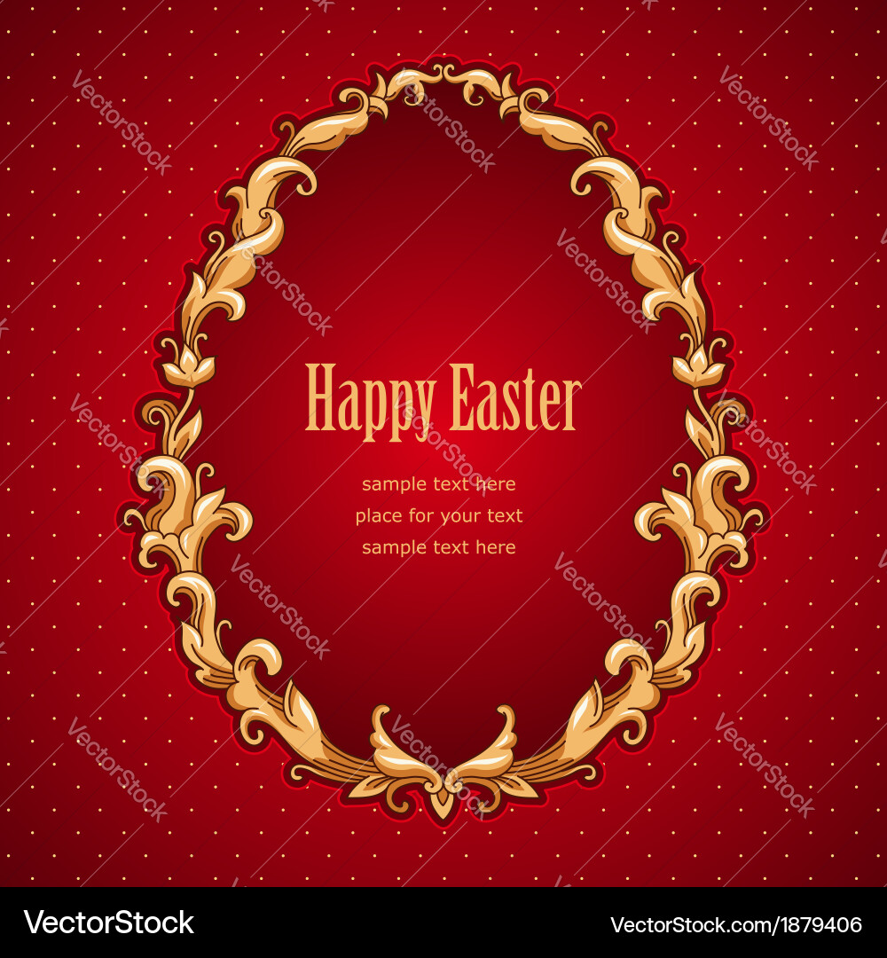 Baroque Easter Frame Vector Image