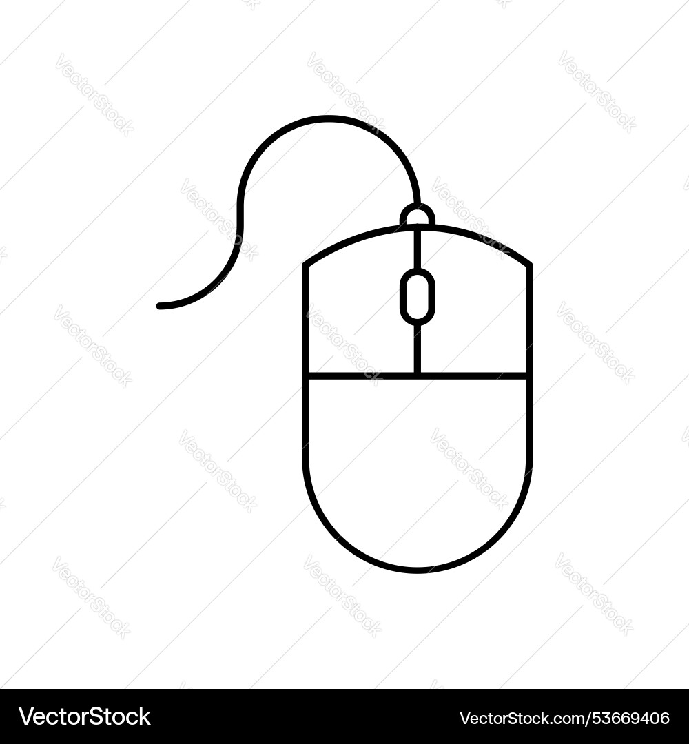 Computer mouse icon outline style design isolated Computer mouse icon outline style design isolated vector image