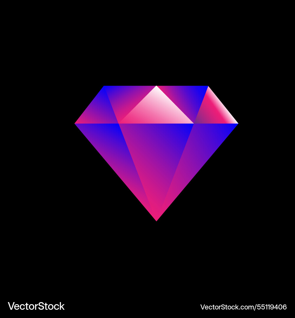 Diamond icon flat design Royalty Free Vector Image