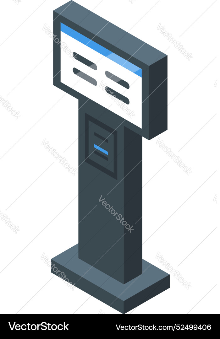 Interactive information kiosk displaying important Interactive information kiosk displaying important vector image