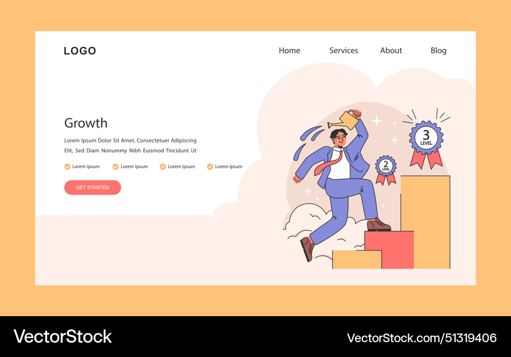Life navigation web or landing personal progress Life navigation web or landing personal progress vector image