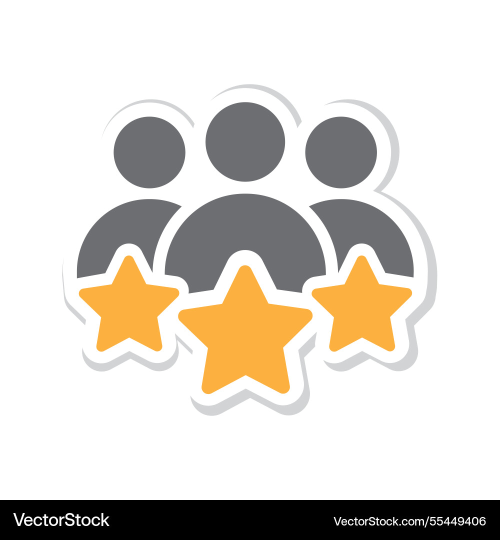Man and three stars rating line icon Man and three stars rating line icon vector image